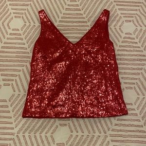 Banana Republic Pink Silk Sequin Tank Top